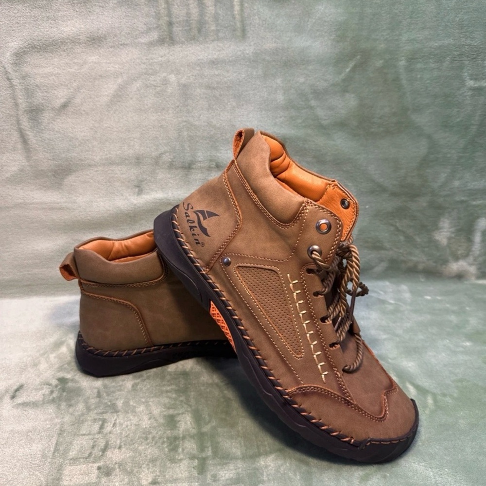Salkin USA boots 2317-42 brown lace up flats